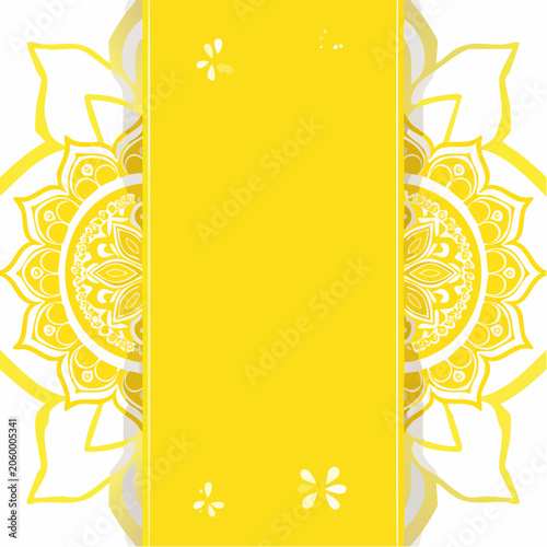 Yellow Mandala Design with Copy Space