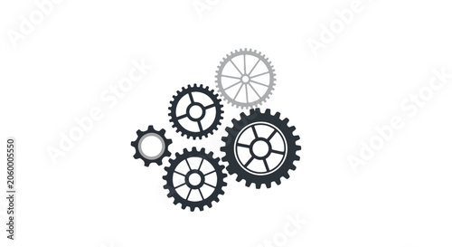 Foto Interconnected mechanical gears