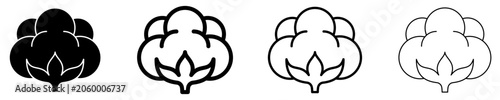 Fotografija Set of cotton icons, symbols for naturalness, softness, textile, organic materials, and ecology
