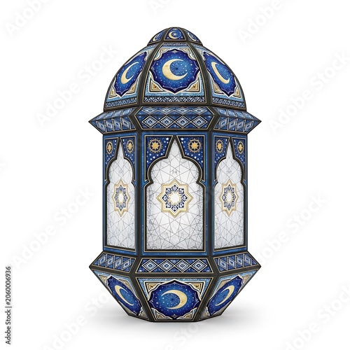 Decorative metal lantern with stained glass art