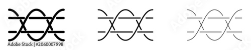 Foto Set of interwoven line or spiral structure icons, symbols for connectivity, DNA, technology, processes, networks, and abstract geometry