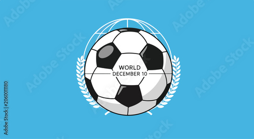A soccer ball with text