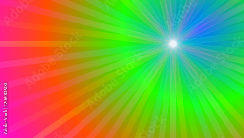 Bright colorful light rays explosion with gradient background illustration