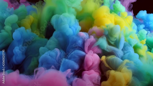 Colorful ink swirling in water, creating vibrant abstract patterns. Perfect for artistic projects and visual storytelling