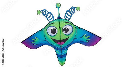 Bright Alien Creature Kite for Kids Outdoor Flying