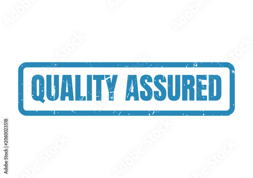 Cuadro en lienzo Blue rectangular quality assured rubber stamp with a vintage distressed look for