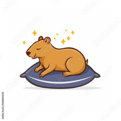 Cartoon camel illustration with stars