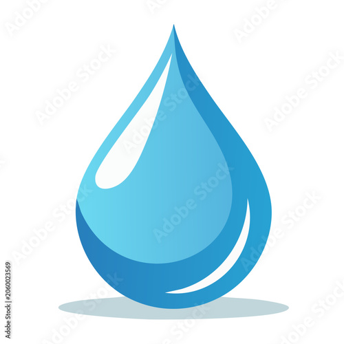 Blue glossy teardrop 3D render