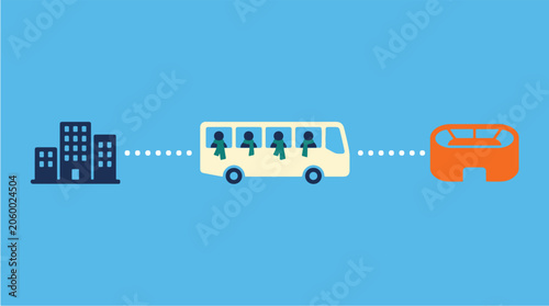 Fotografie Supporters Traveling Together to Away Football Match by Coach Bus