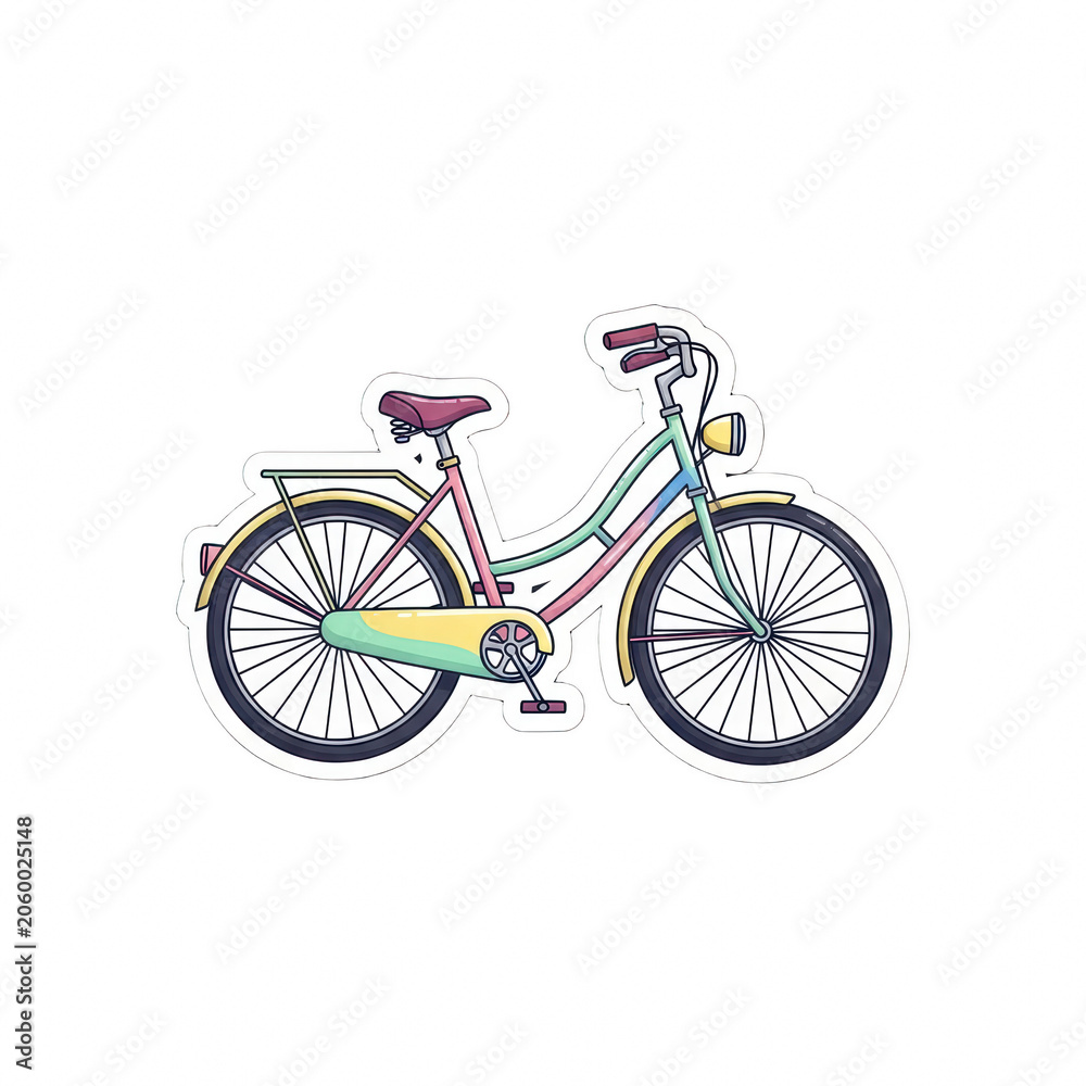 Fototapeta premium Vintage style bicycle illustration isolated sticker