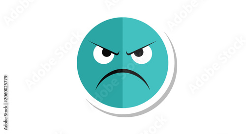 Cuadro en lienzo Angry face emoticon expression emoji.
