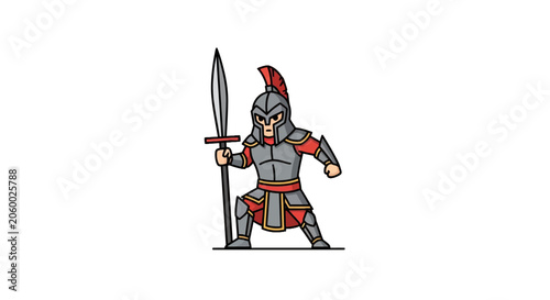 Foto Ancient Roman Warrior in Armor.