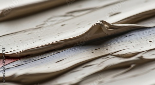 Sleeping Gray Mouse Resting on Light Wooden Surface Close-Up