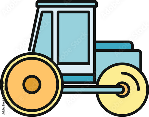 Εκτύπωση καμβά Road roller compacting asphalt for construction industry icon