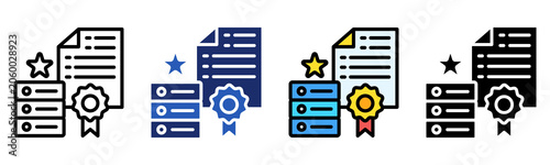 Data Quality Icon Multiple Style Collection Set 