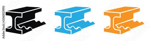 Obraz na plátně Steel I-Beam Vector Icon for Construction and Industrial Design