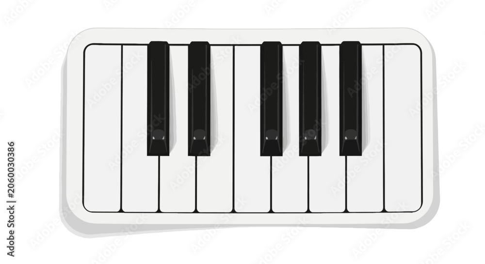 Fototapeta premium Closeup of white electronic piano keyboard.