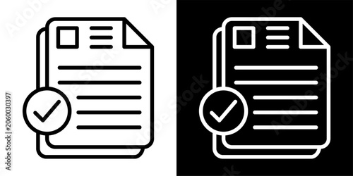 Standarlized icon black and white style collection