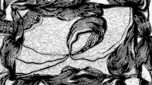 Abstract black and white organic pattern animation