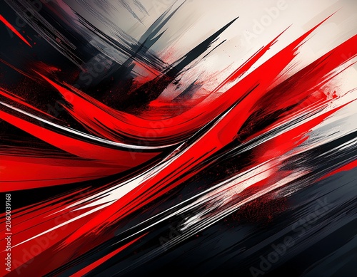 abstract dynamic racing background with red and black grunge brush strokes