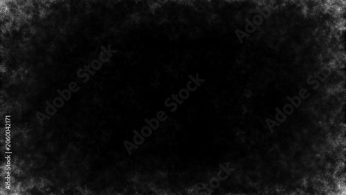 Fotografie Abstract black smoky texture frame with a dark center, grunge mist effect, soft cloud edges, subtle grain, moody atmosphere, distressed background, high resolution