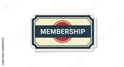 Membership card with red circle.