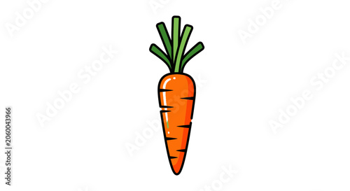 Bild auf Leinwand Fresh organic carrot icon with green leafy stem