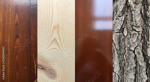 Close-Up Texture of Wood Knot and Tree Bark in Natural Light