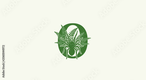 Green Circular Logo with Wheat and Leaves Design.