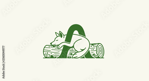 Green kangaroo logo with curved tail design.