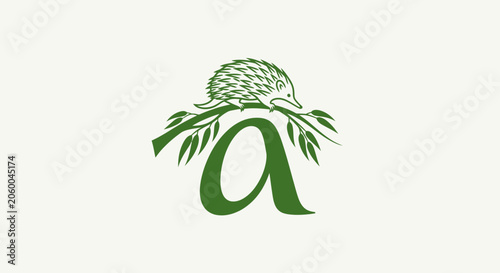 Green Leafy Logo with Pineapple and Leaves Design.