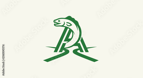 Green Lizard Logo Design with Letter A Integration.