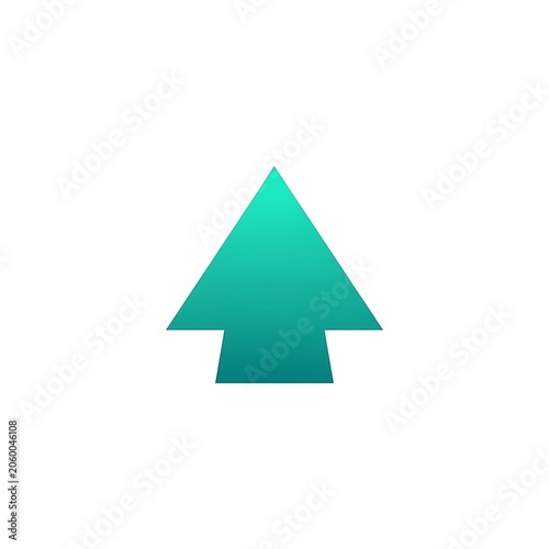 Simple green upward pointing arrow icon