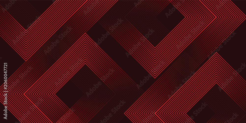 Naklejka premium Abstract red neon arrow light glow background. Futuristic cyber laser line motion banner for casino. Dynamic techno perspective beam 3d graphic design. Cool party power and energy boost led tunnel