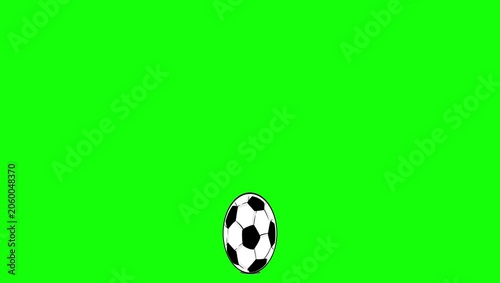 Professional Soccer Dynamic with Ball Green Screen Element
