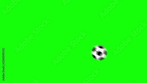 Soccer Flying with Ball on Green Screen Chroma Key Background