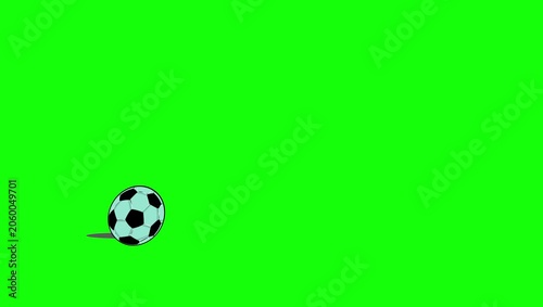 Soccer Flying with Ball on Green Screen Chroma Key Background
