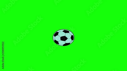 Soccer Professional with Ball on Green Screen Chroma Key Background