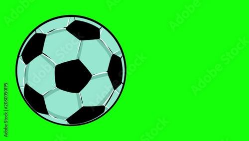 Soccer Flying on on Green Screen