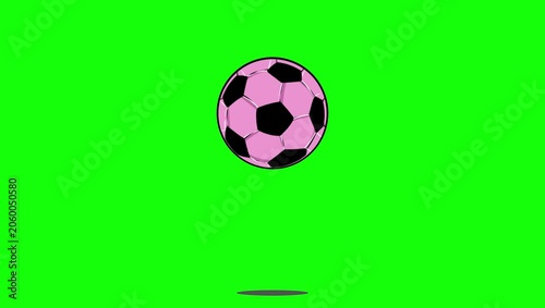 Soccer Flying with Ball on Green Screen Chroma Key Background