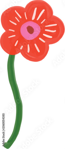 Hand Painted Floral Bloom Element Illustration