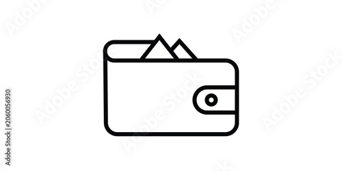 walet line icon isolated on white background