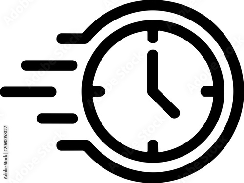 Fast Clock Icon: Speed and Time Concept