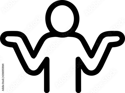 Person Shrugging Shoulders Icon - I Don't Know Gesture