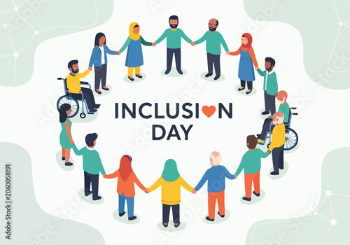 Diverse group of people holding hands