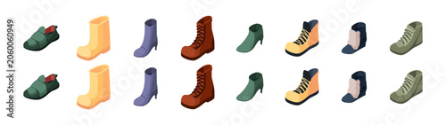 Schilderij op canvas Diverse footwear collection