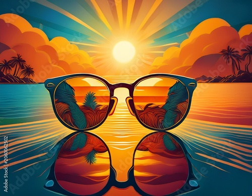 lurking sun with sunglasses