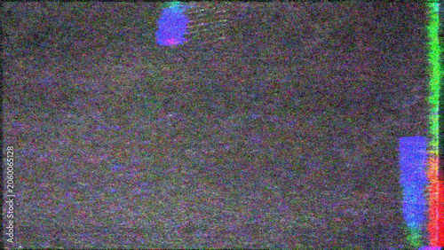 Blue TV noise and VHS glitch texture on black background, analog static interference with distorted scan lines and retro signal error effect for video, cyberpunk design, poster or digital overlay.