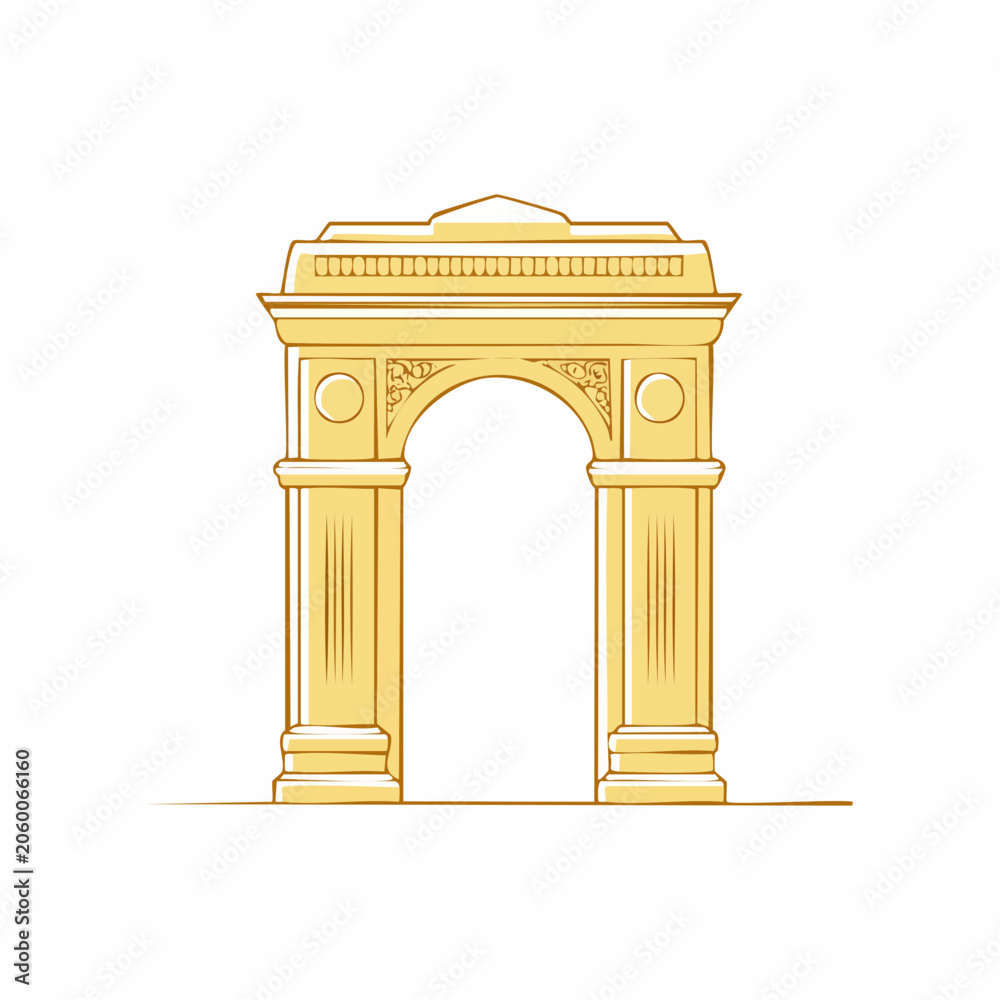 Fototapeta premium Golden Archway Illustration