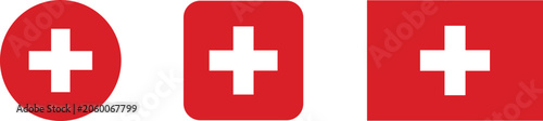 Fotografía Switzerland flag variations circle square and rectangular proportions for graphi